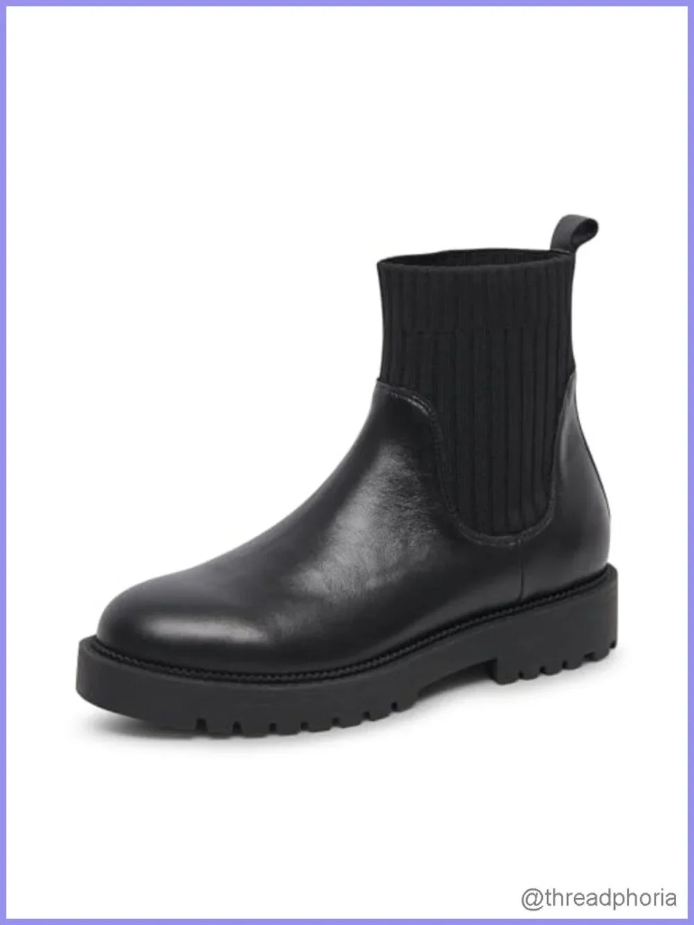 Waterproof Leather Ankle Bootie with Back Pull Tab